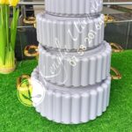 Light grey Ribbed Set of 4 Insulated Hotpots.