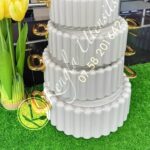 Off White Ribbed Set of 4 Insulated Hotpots.