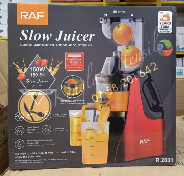 Red Automatic Quality Slow Juicer. RAF/Sokany/Rebune