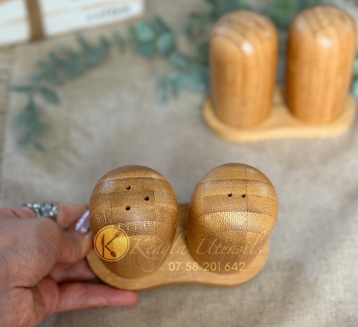 Bamboo Salt & Pepper Shaker Set