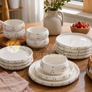 24-piece Chubby Cherries Bavaria dinnerware set. 🏷️12,800KES