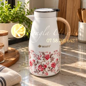 2lts White Floral Mixff Vaccum Flask