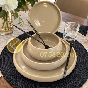 24-piece Chubby Brown dinnerware set